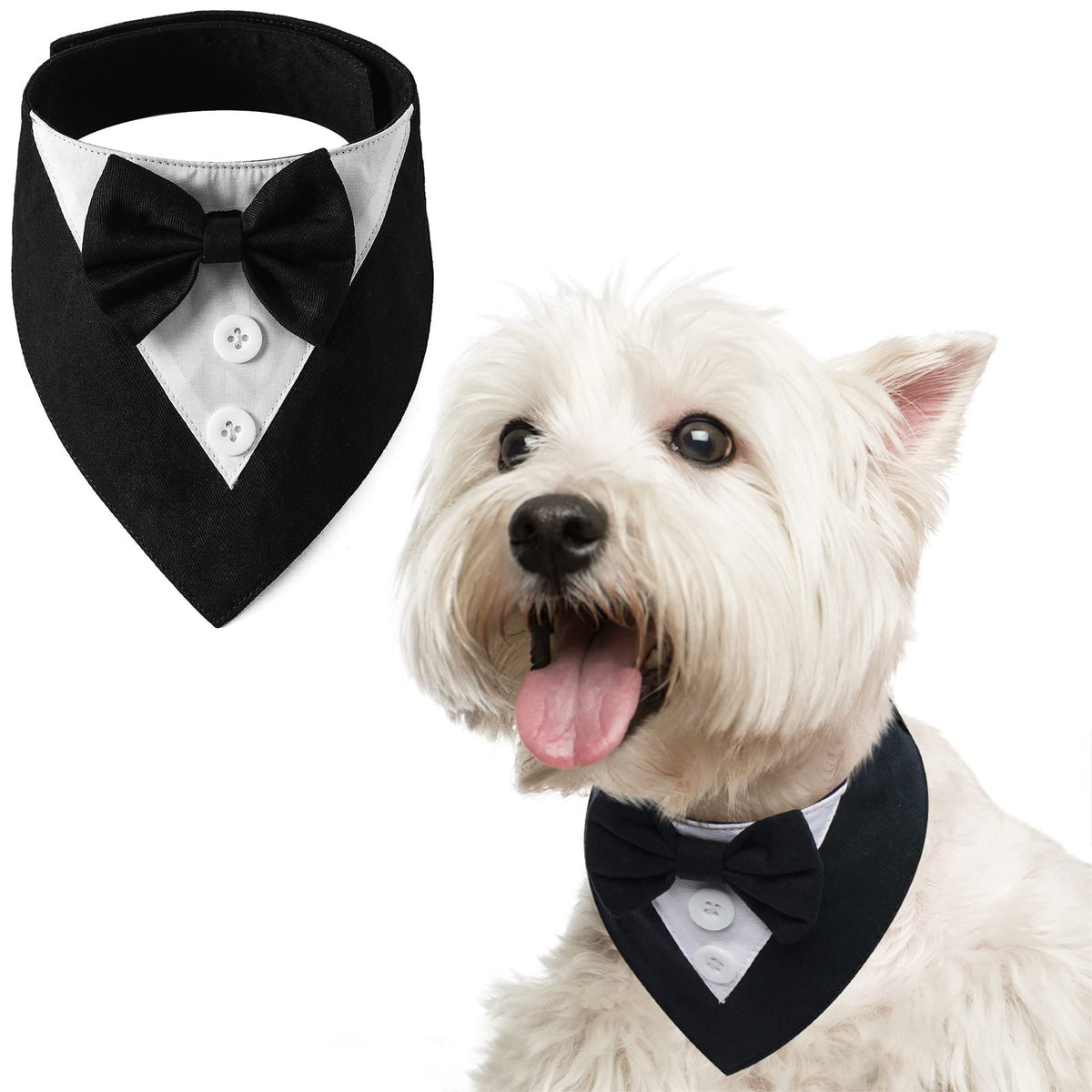 FUAMEY esmoquin para perro ajustable negro XS, ideal para fiestas formales