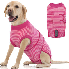 FUAMEY mono de recuperación para perro, diseño rosa con rayas que evita lamido de heridas.