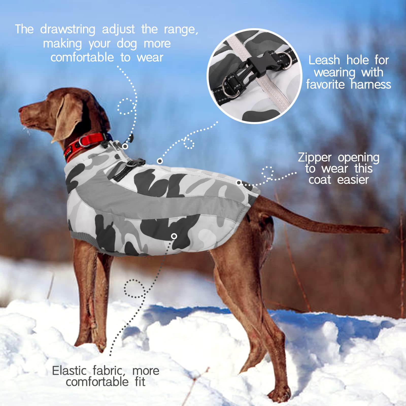 FUAMEY chaqueta con forro polar para perro, mantiene calor y comodidad en caminatas
