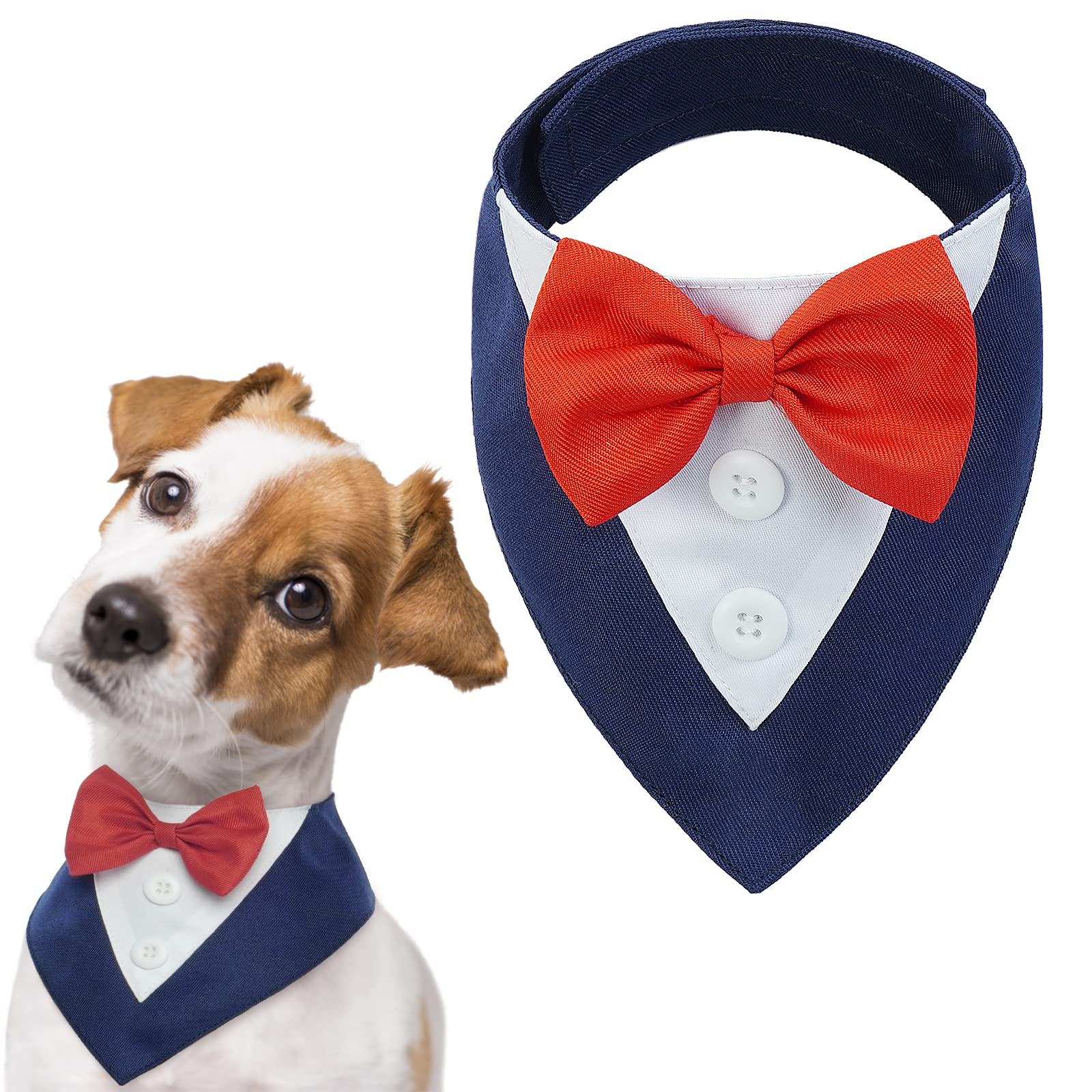 FUAMEY esmoquin azul para perros grandes, ideal para bodas y eventos formales.