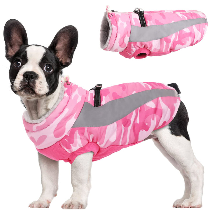 FUAMEY chaqueta de invierno para perro grande, vista frontal, protección cálida para días fríos