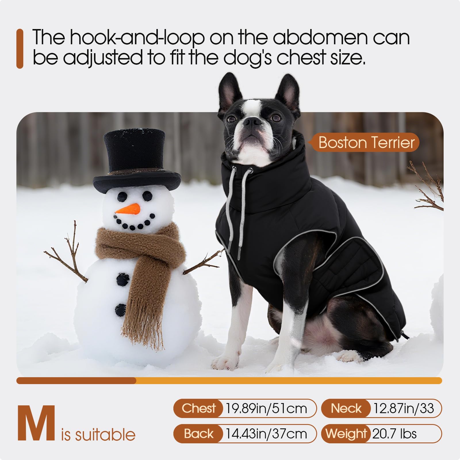 FUAMEY chaqueta puffer, cuello alto para retener calor.