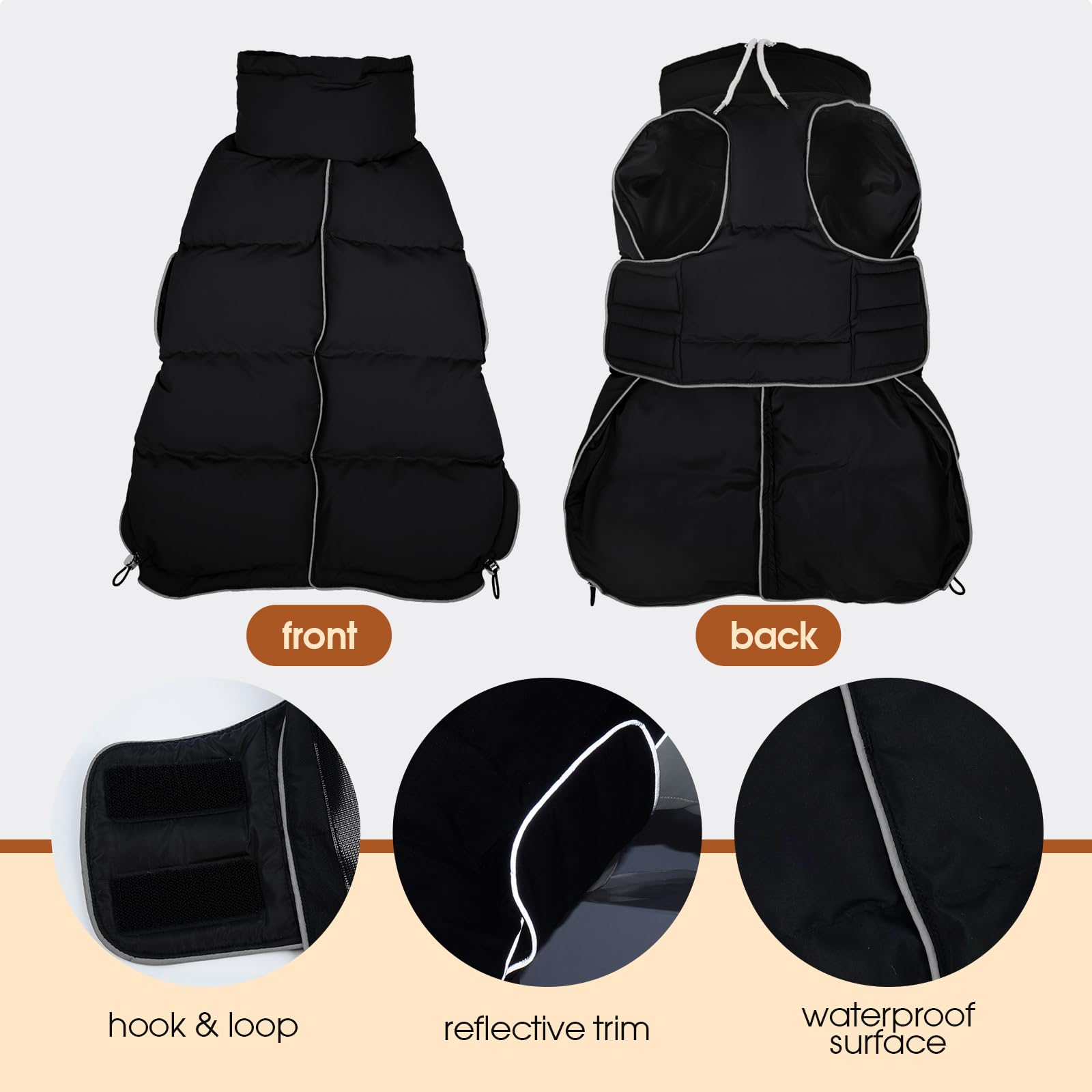 FUAMEY chaqueta puffer para perros medianos, opción cálida para invierno.