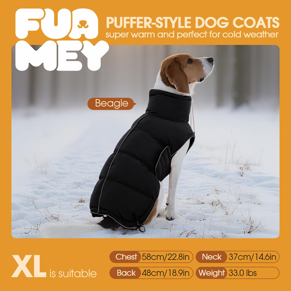 FUAMEY chaqueta puffer, bordes reflectantes para mayor visibilidad nocturna.