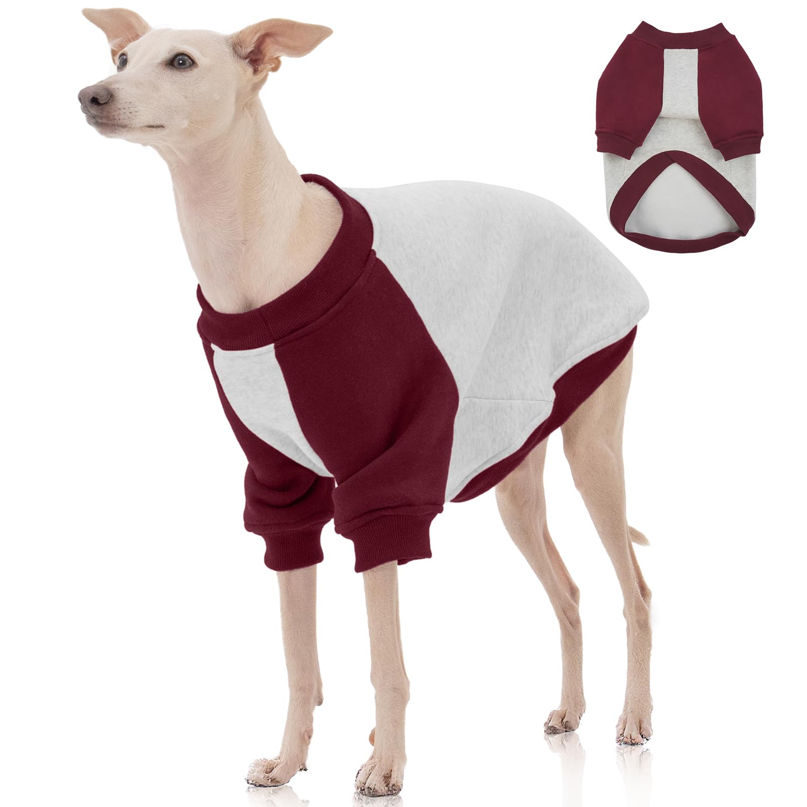 Sudadera FUAMEY para perros con forro peluche rojo XXL, abrigo cálido para paseos.