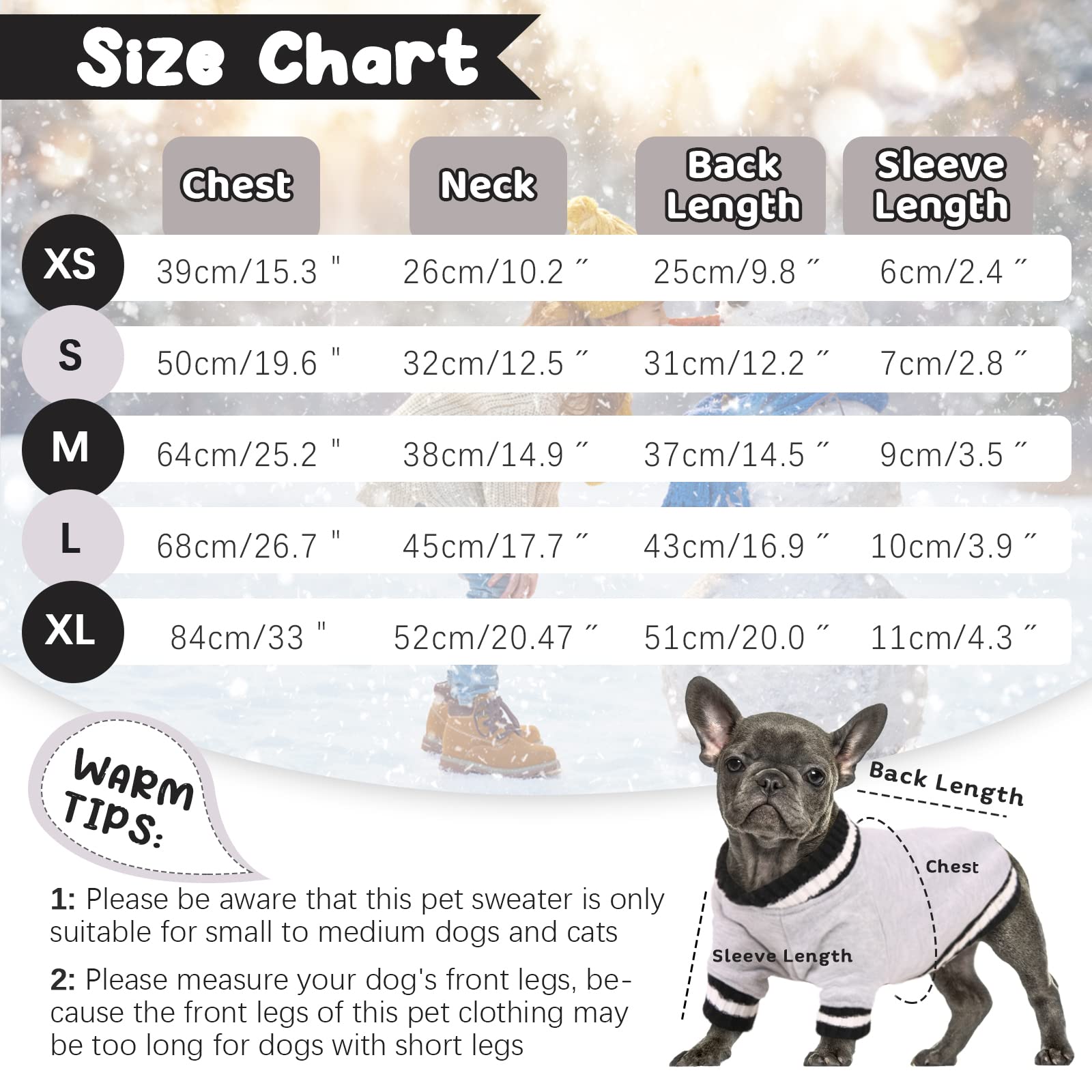 FUAMEY suéter canino con diseño chic para perros pequeños y medianos.