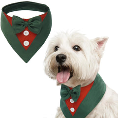 FUAMEY Dog Tuxedo Navidad muestra un look elegante para fiestas y eventos.