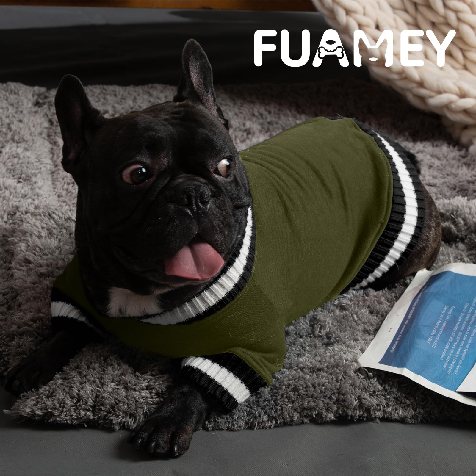 FUAMEY Pullover sudadera para perro mezcla poliéster-algodón duradera y lavable a máquina.