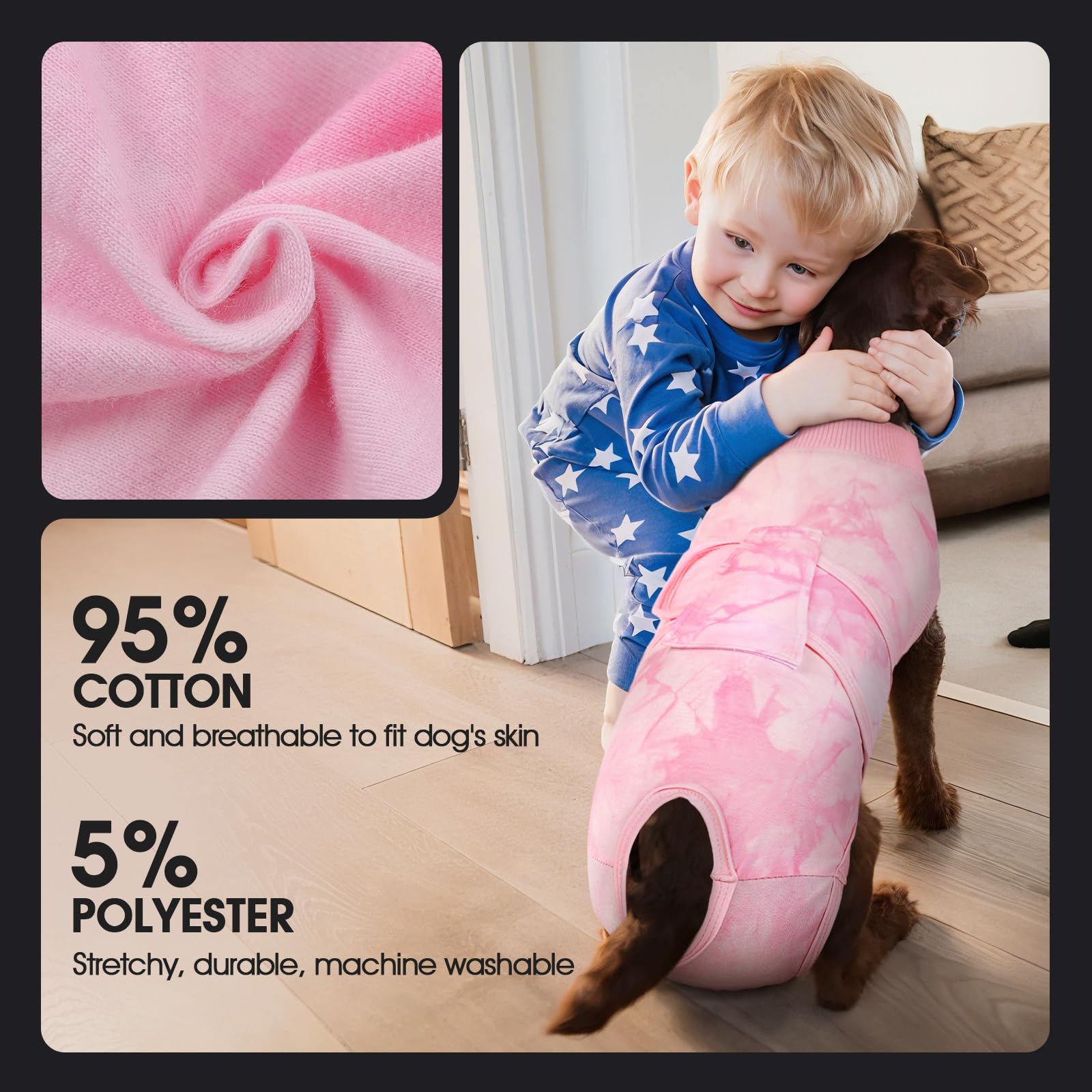 FUAMEY Recovery Suit con ajuste adaptable a la talla del perro