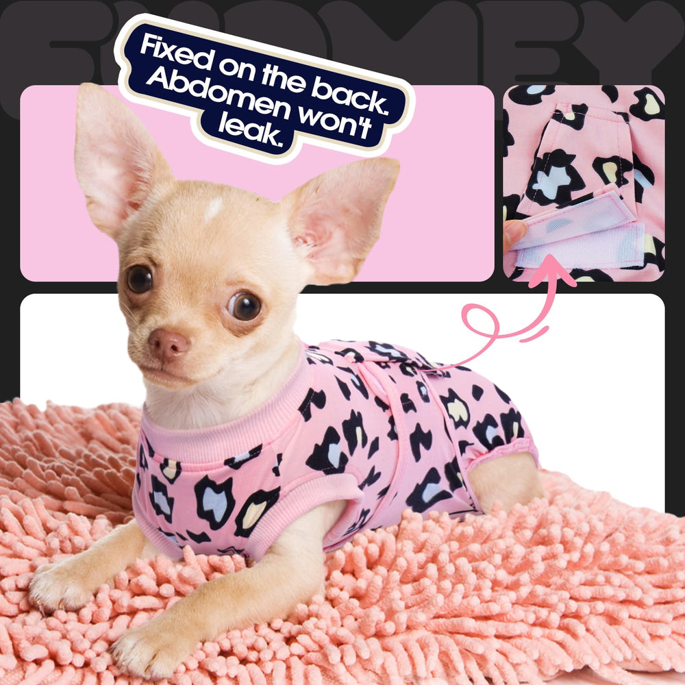 FUAMEY Recovery Suit color rosa leopardo, cómodo de llevar en casa.