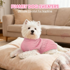 FUAMEY suéter de punto con cable en rosa para perros.
