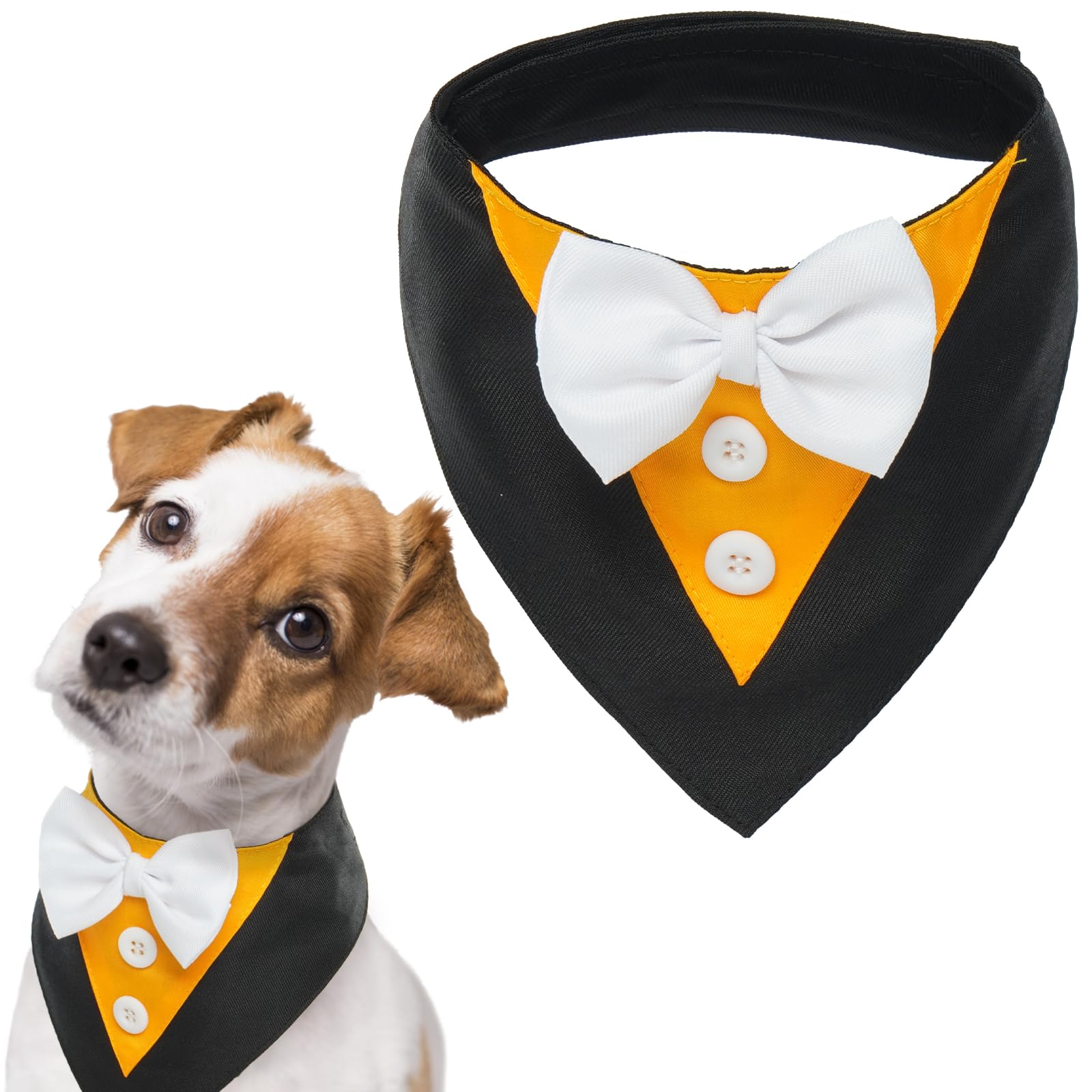 FUAMEY esmoquin para perro grande, vista frontal elegante para fiestas.