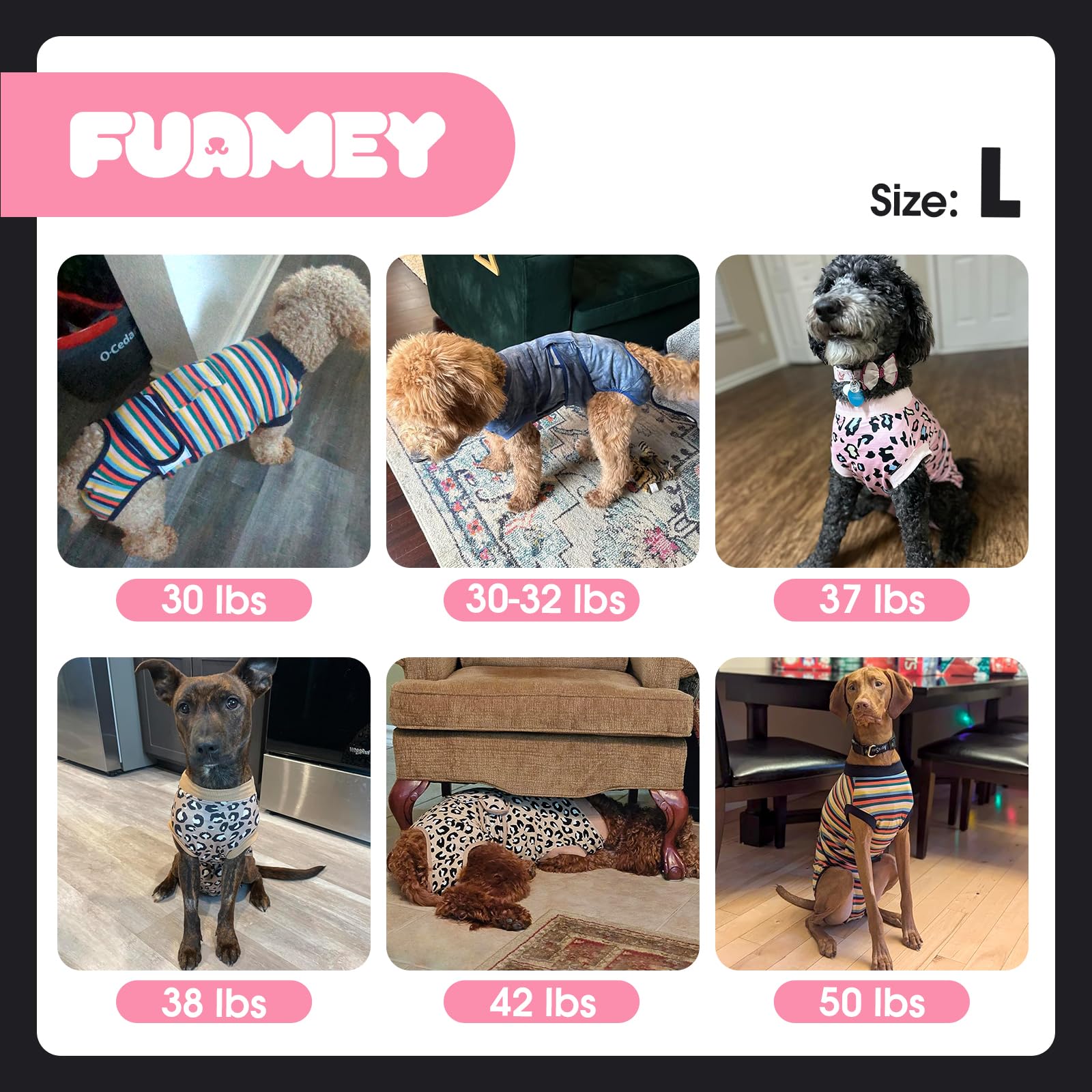 FUAMEY traje de recuperación para perro, postoperatorio y esterilización.