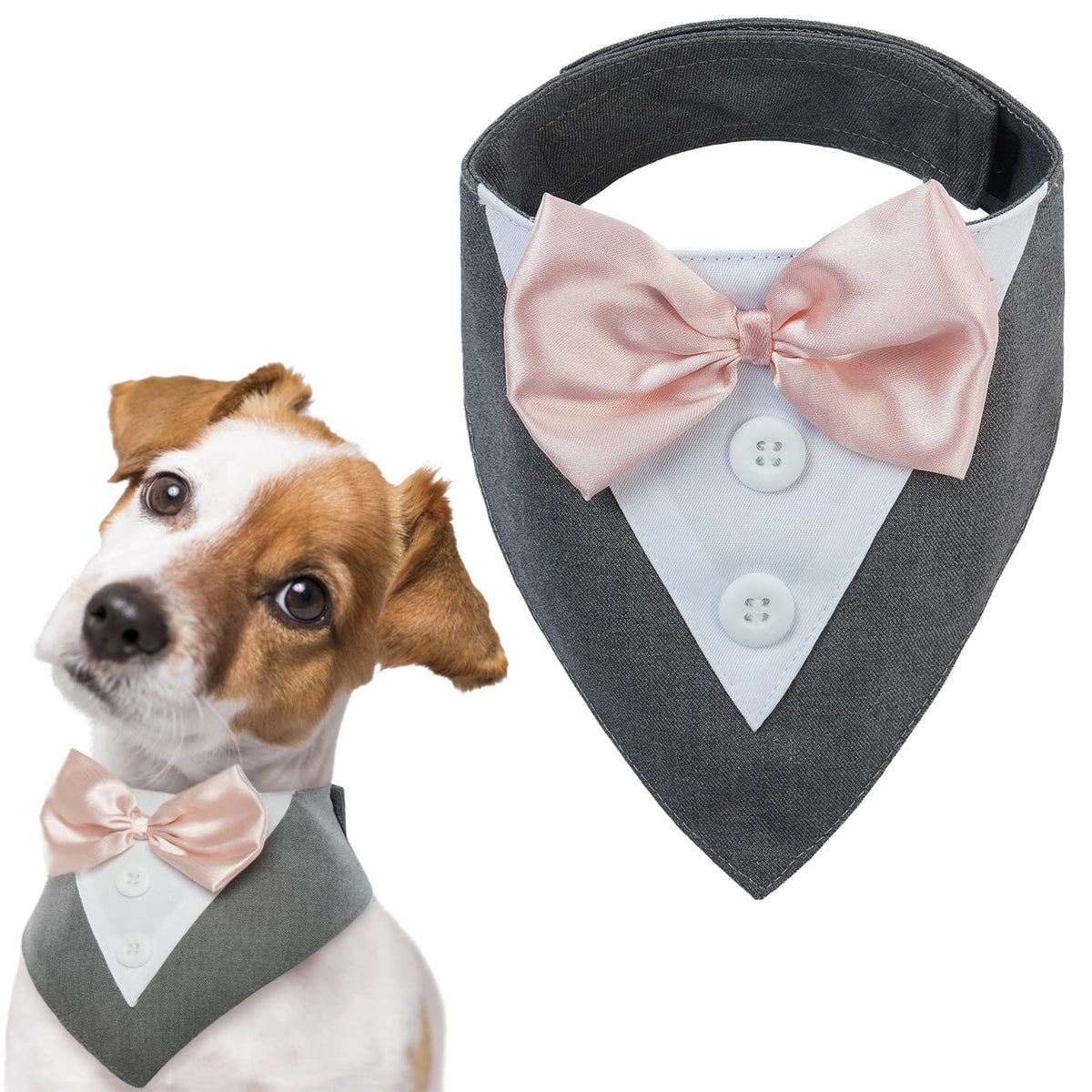 FUAMEY tuxedo para perro medio gris, ideal para fiestas y sesiones de fotos.
