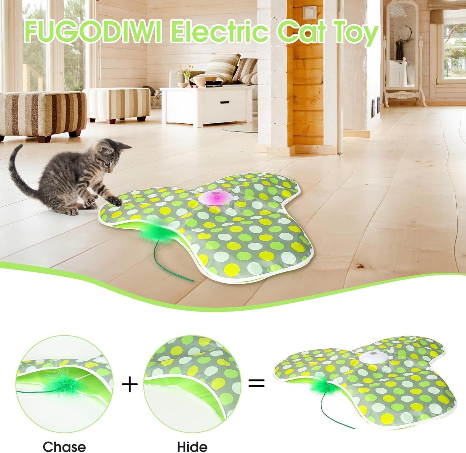 FUGODIWI Juguete Interactivo Gato con Ratón y Sonido para exploración