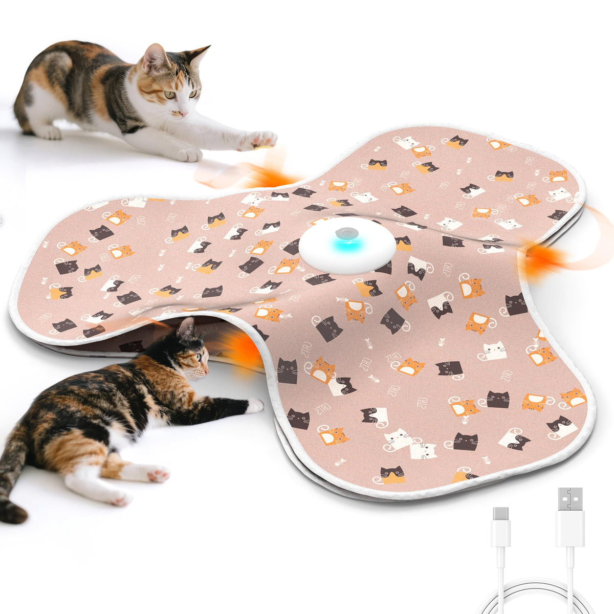 Juguete FUGODIWI para gato interior con cola de plumas, estimula caza