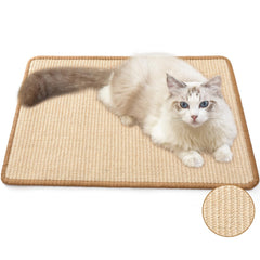 FUKUMARU alfombra-rascador-gato de sisal natural protege muebles y fomenta juego.