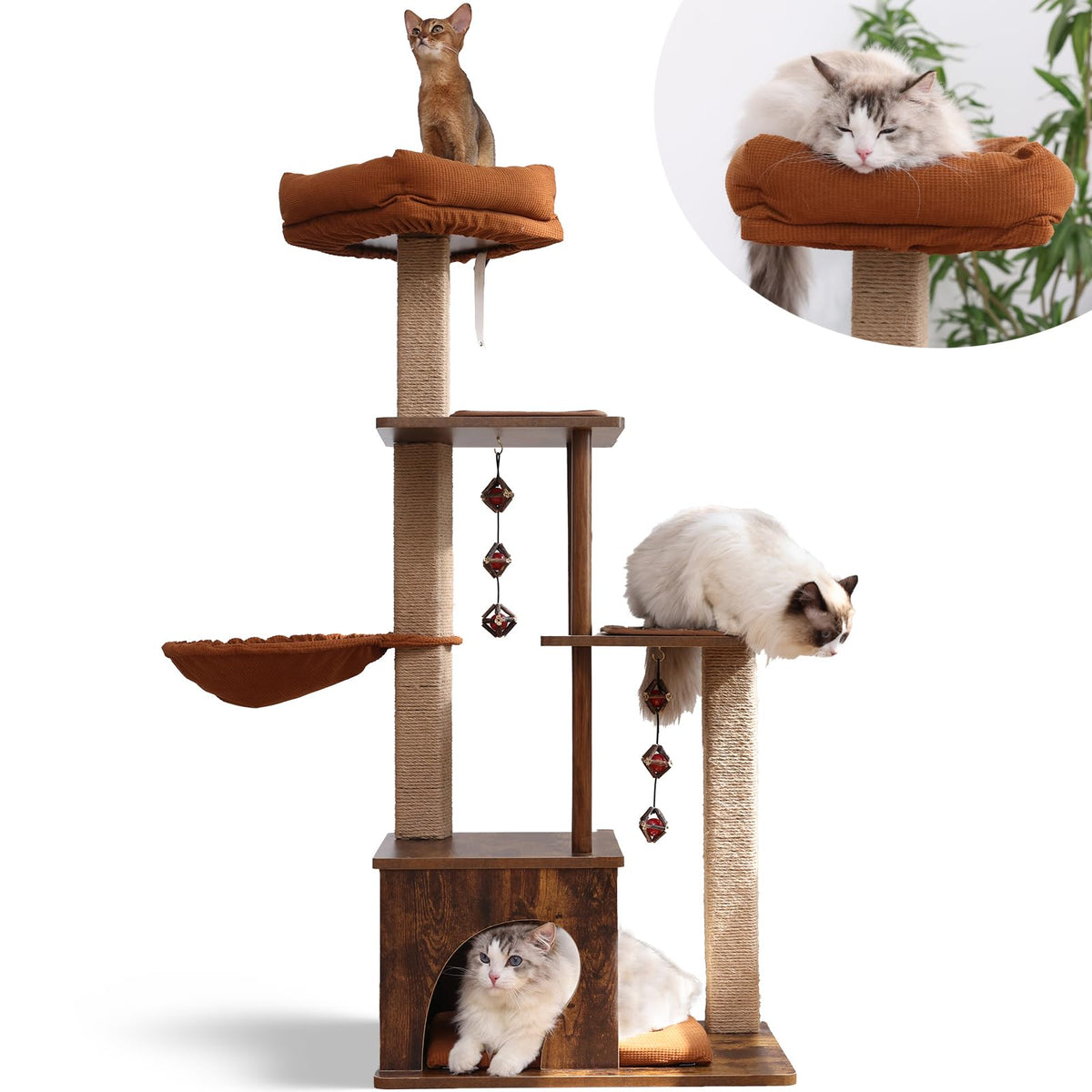 FUKUMARU árbol para gatos 4 en 1, trepa y observa con seguridad