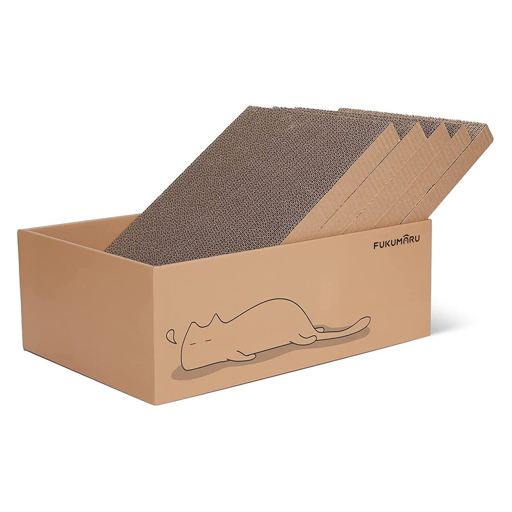 FUKUMARU caja rasca-gato amplia para estirarse y jugar