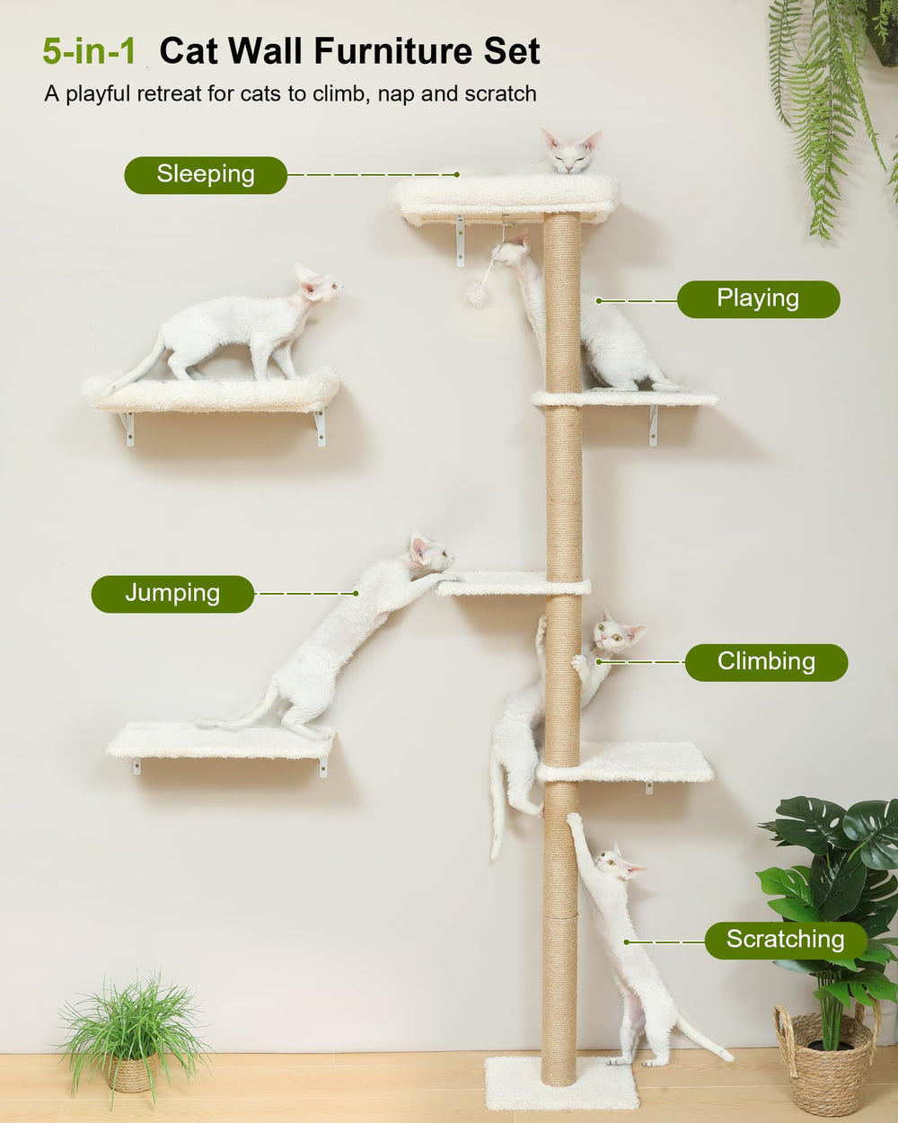 FUKUMARU cama-pared-gatos: cama cómoda para dormir junto al dueño.