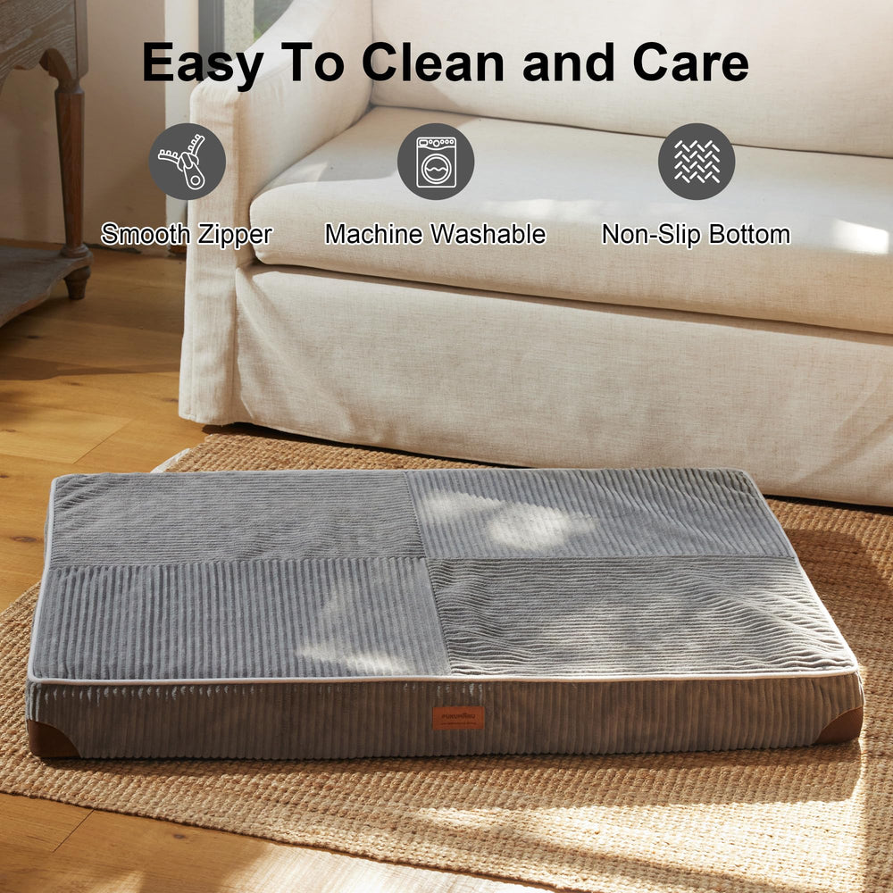 Cama para perro FUKUMARU con funda lavable y cremallera para limpieza fácil.