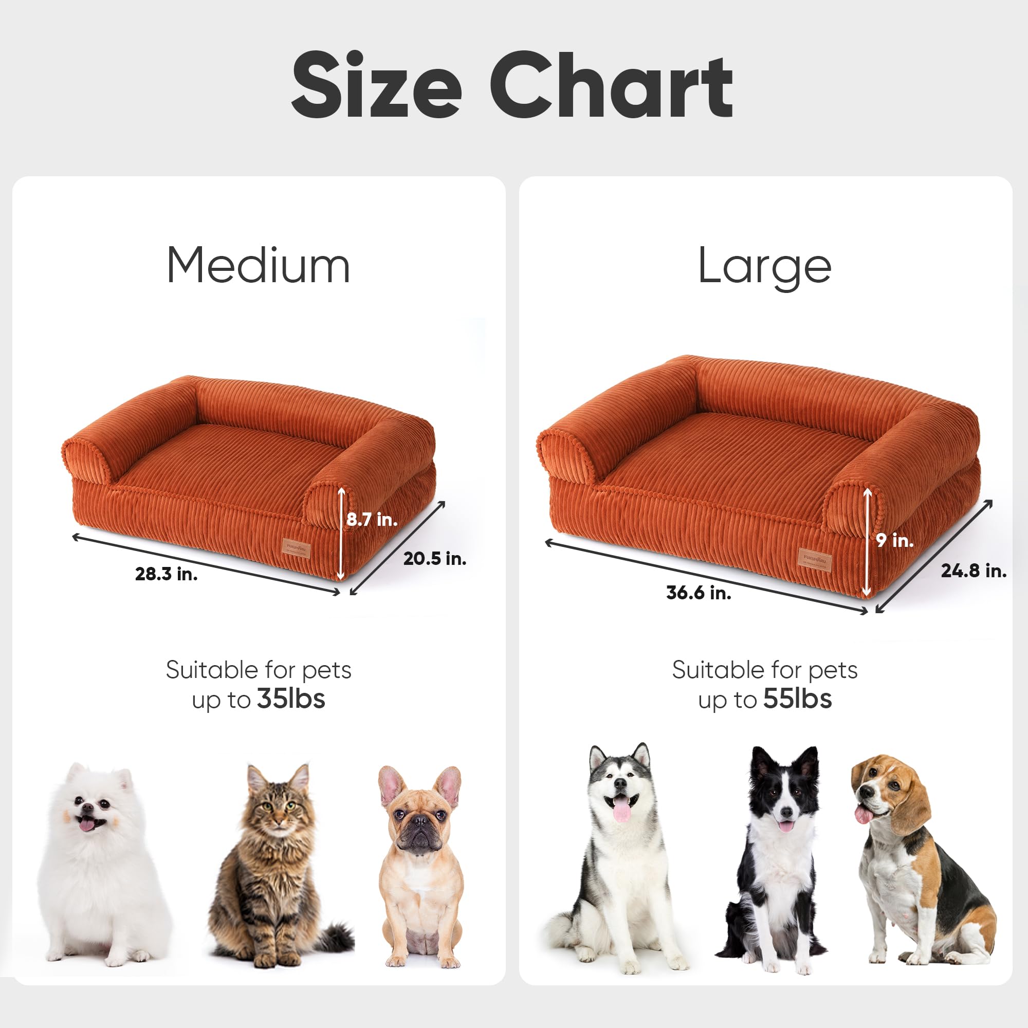 FUKUMARU cama grande apta para perros medianos o hogares con varias mascotas.
