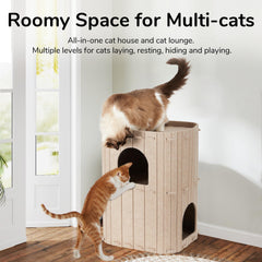 Puertas dobles FUKUMARU para juego y exploración entre gatos.