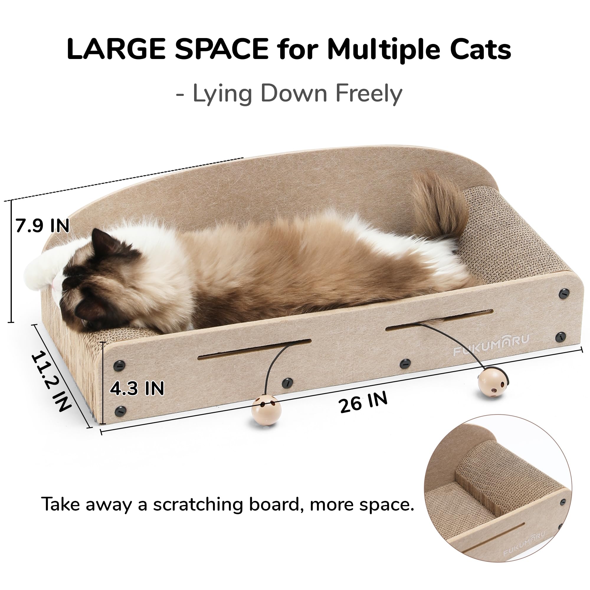 Amplio espacio para rascar y descansar ideal para gatos grandes
