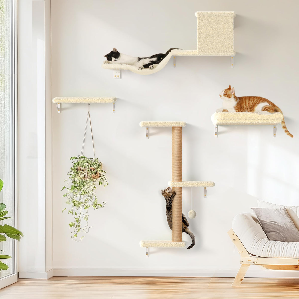 Estanterías de pared FUKUMARU 4 en 1 para descanso y juego vertical
