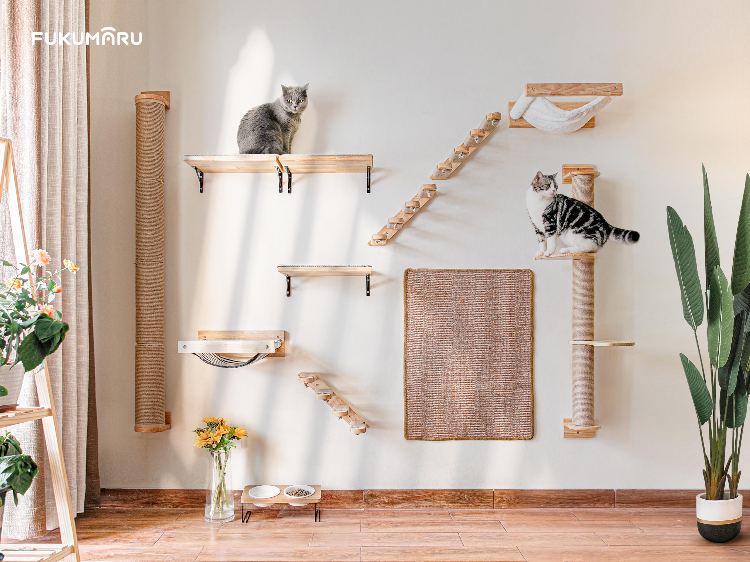 Montaje-pared FUKUMARU, instalación fácil para convertir la pared en área de juego.