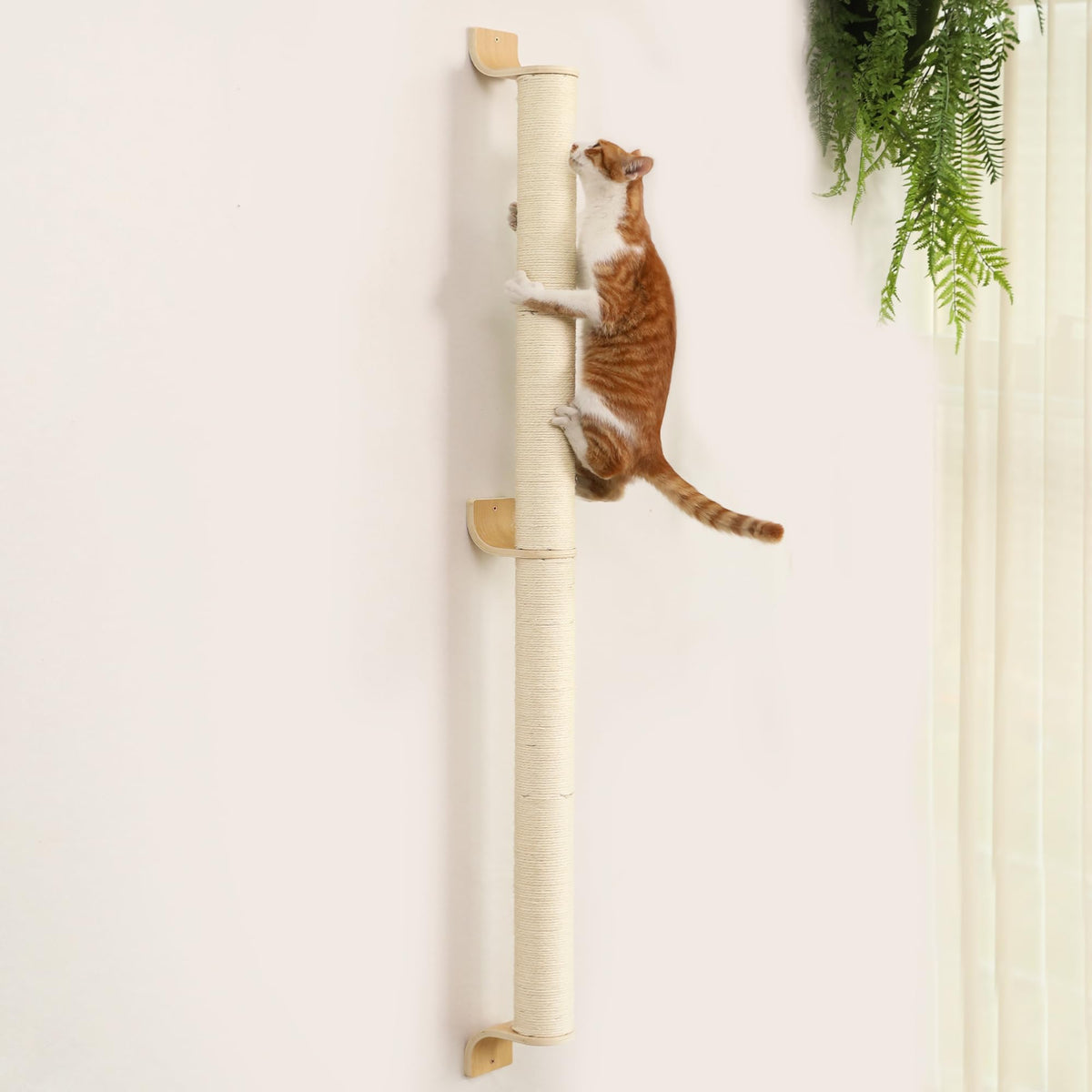 FUKUMARU poste rascador de pared 60 pulgadas para gatos activos y trepadores.