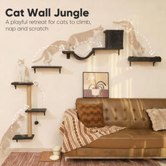 Puente de pared para gatos FUKUMARU: conecta plataformas para saltos fluidos.