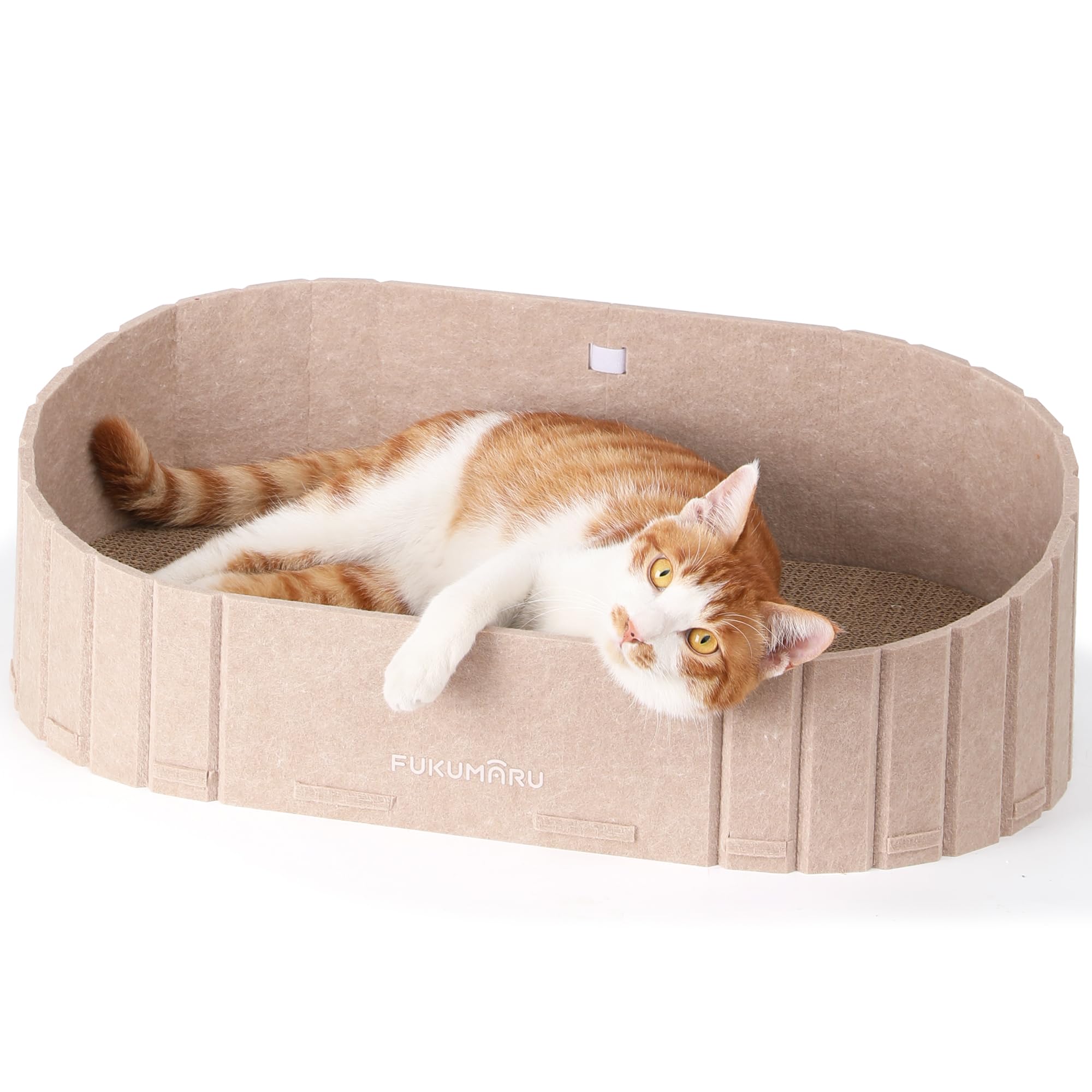 FUKUMARU rascador de gato sofá 24 pulgadas, ideal para rascar y descansar.