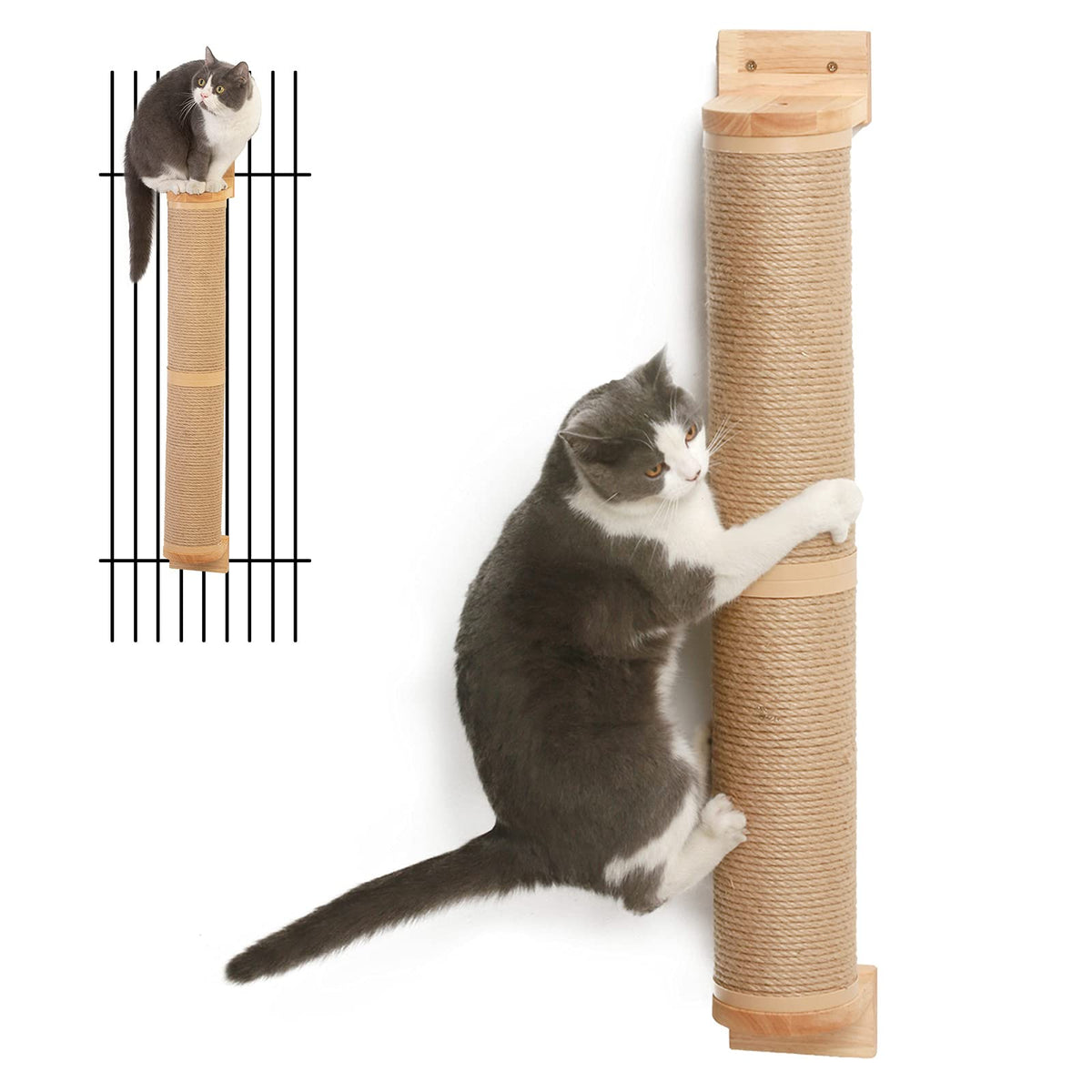 Rascador-pared FUKUMARU para gatos, 35x4.5 pulgadas, ideal para afilar uñas.