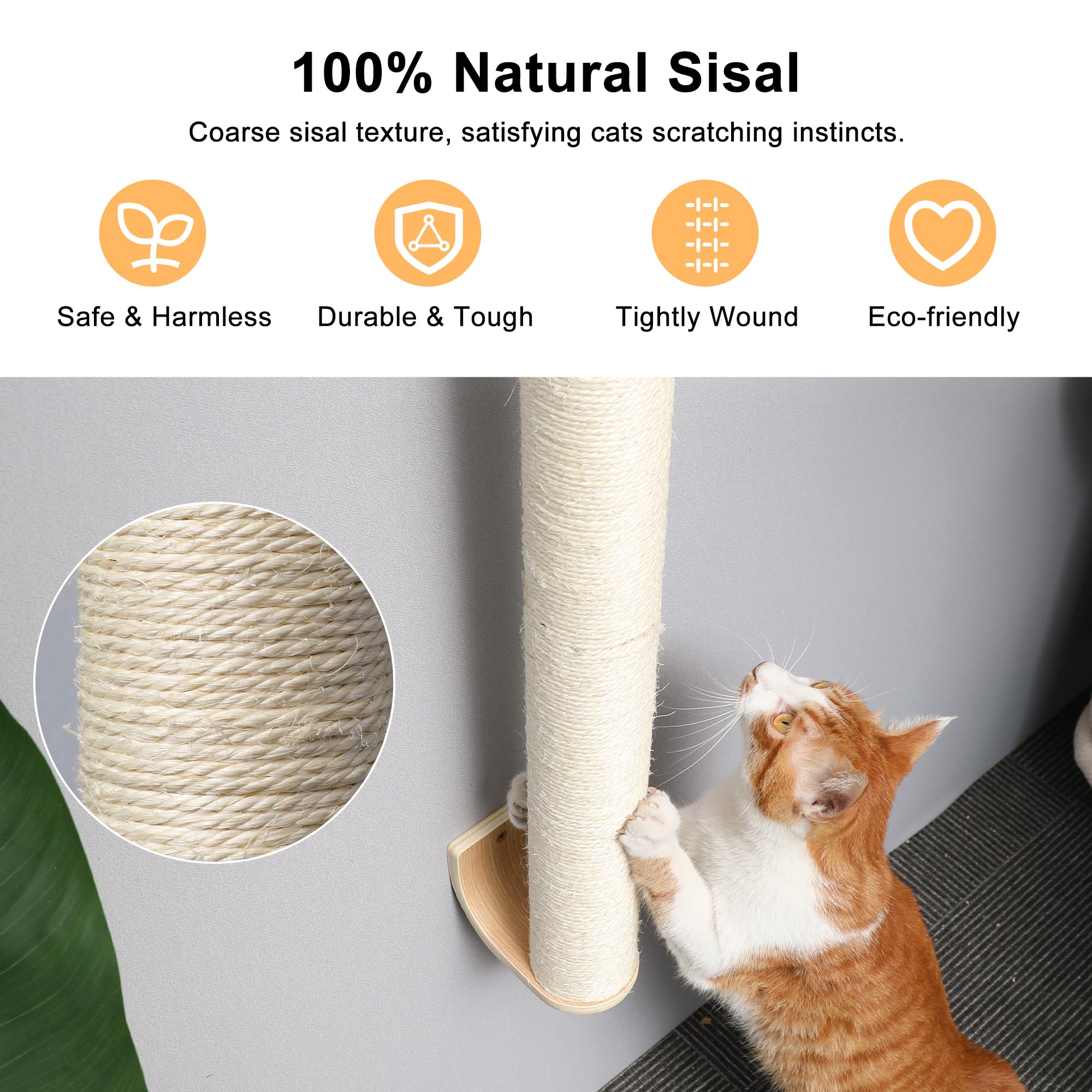 FUKUMARU rascador con sisal natural, superficie texturizada para el juego.