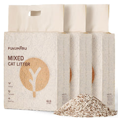 FUKUMARU Tofu Cat Litter envase práctico para almacenamiento y transporte.