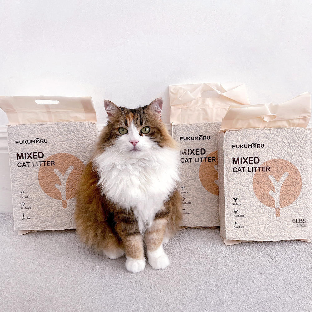 FUKUMARU Tofu Cat Litter libre de polvo ideal para alérgicos.