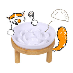 FullCharm tazón lento con soporte para gatos, comer despacio.