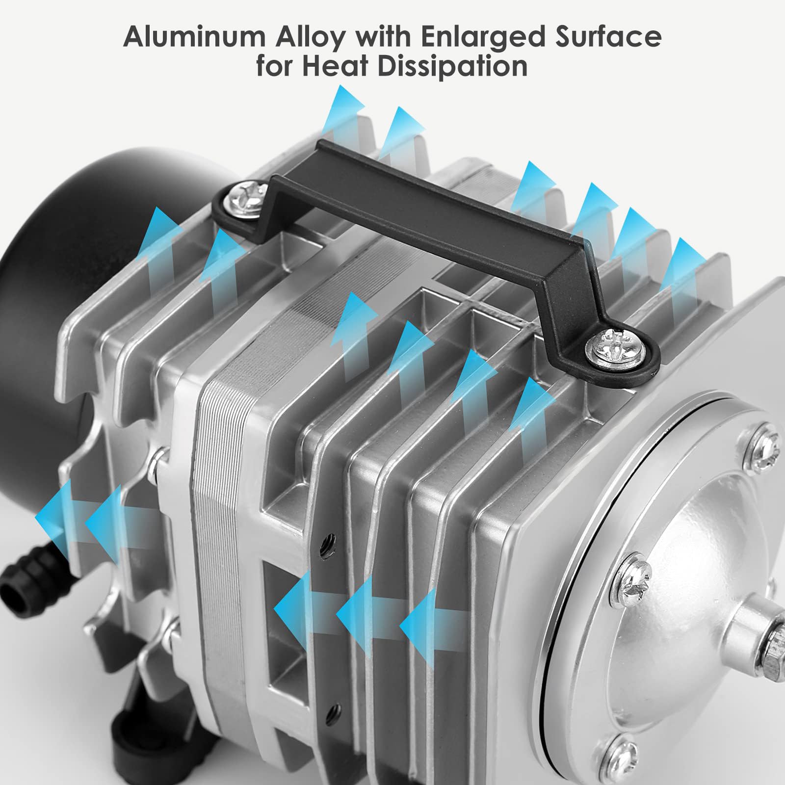 Carcasa de aluminio FUMAK disipa calor para uso prolongado.
