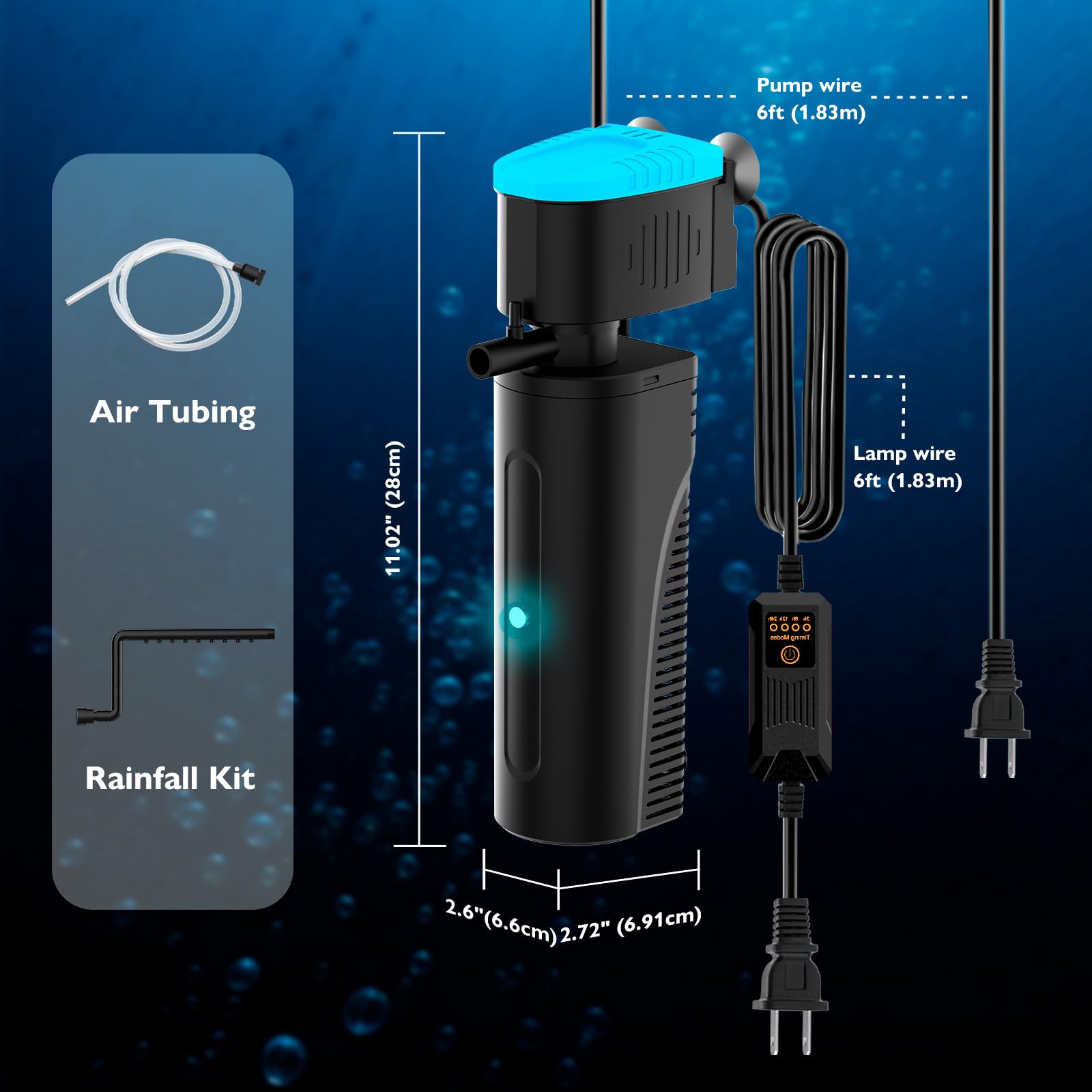 FUMAK filtro acuario carcasa resistente mejora durabilidad y limpieza.