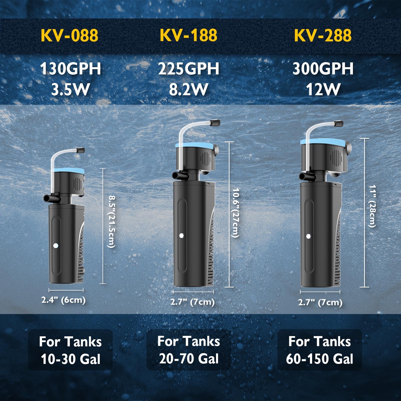 FUMAK filtro acuario controla el flujo de agua para distribución uniforme.
