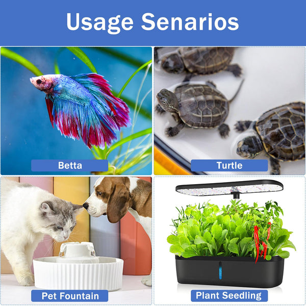 Rango de temperatura 64-93 °F de FUMAK para acuarios variados.