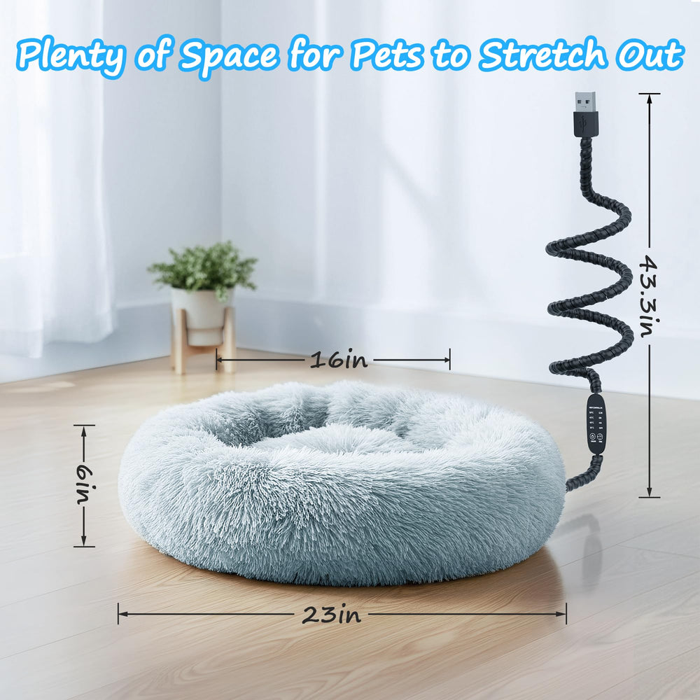Funda lavable a máquina de cama gato calefaccionada para limpieza fácil