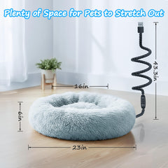 Funda lavable a máquina de cama gato calefaccionada para limpieza fácil