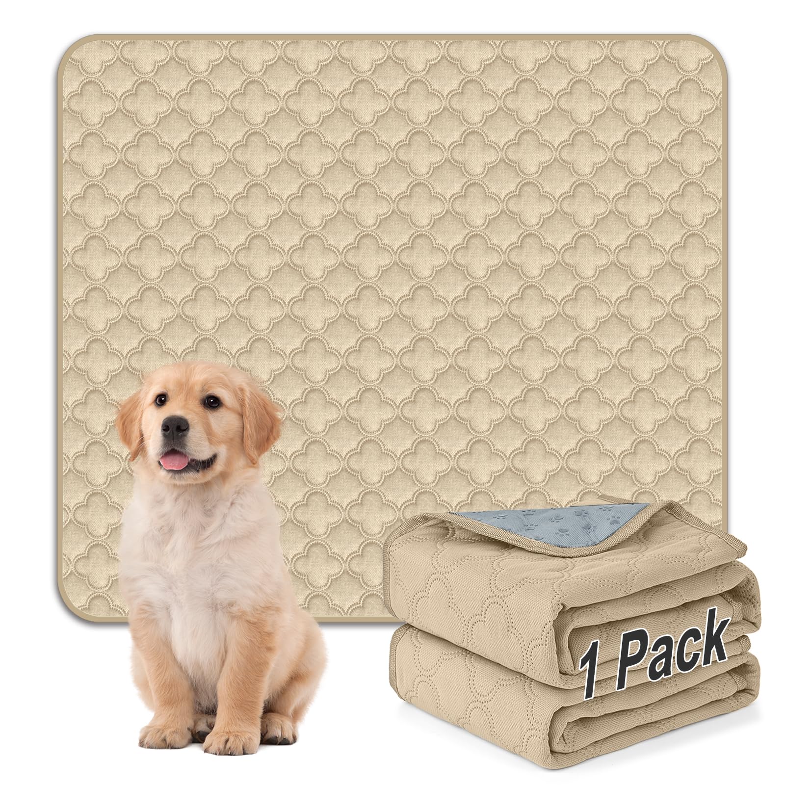 FunFurry almohadilla lavable crema, 72x72 pulgadas, uso diario seguro