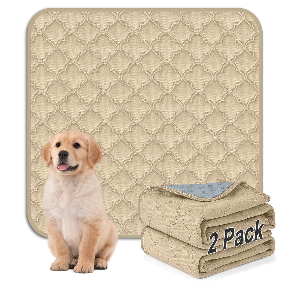FunFurry almohadillas lavables para perros 31x36 cm, 2-paquetes, ideal para entrenamiento y limpieza.