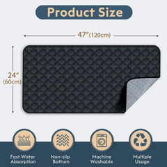 Base impermeable FunFurry 24x47 cm mantiene el piso seco.