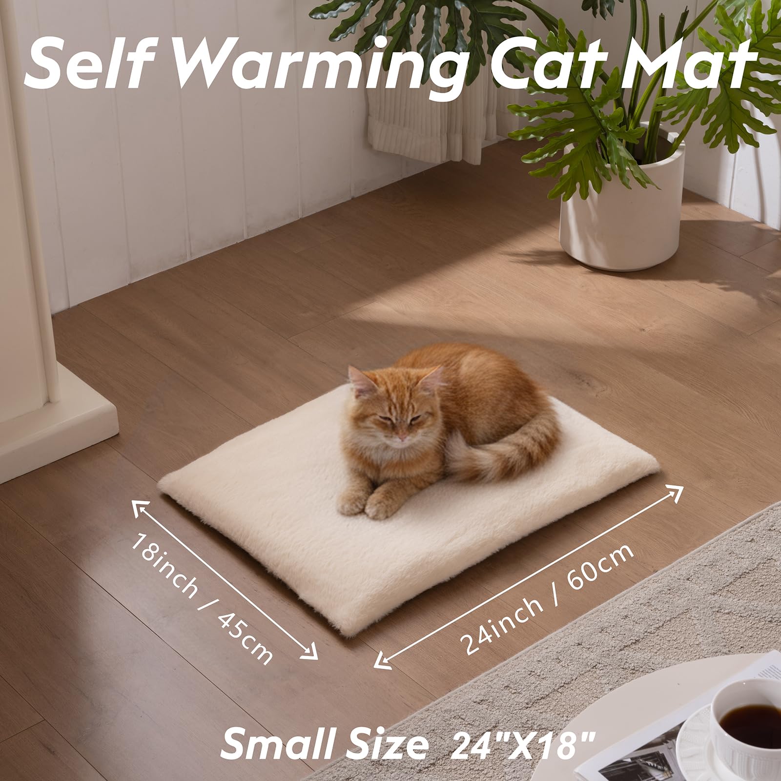 FunFurry cama gato auto-calentante apta para lavado a máquina.