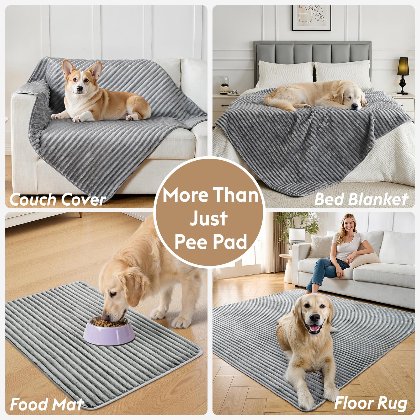 FunFurry núcleo multicapa con absorción rápida protege superficies al usarla.