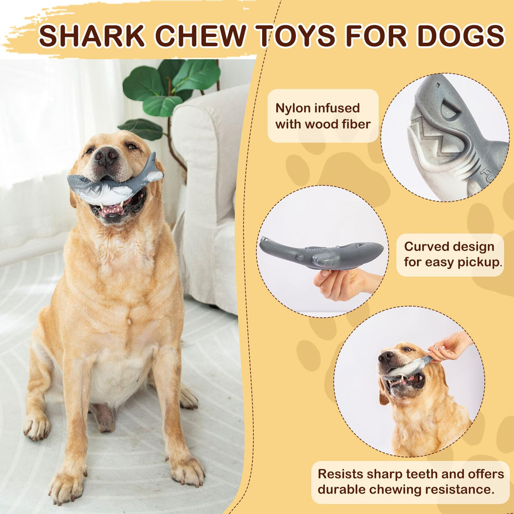 Juguete Funnbite tiburón, tamaño ideal para perros medianos y grandes.